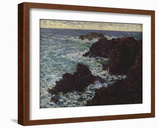 Cliffs at the Cote Sauvage of Belle-Ile, 1886-Claude Monet-Framed Giclee Print