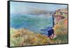 Cliffs at Varengeville-Claude Monet-Framed Stretched Canvas