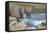Cliffs at Yesnaby and Offshore Stack Yesnaby Castle-null-Framed Stretched Canvas