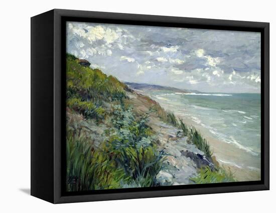 Cliffs by the Sea at Trouville-Gustave Caillebotte-Framed Stretched Canvas