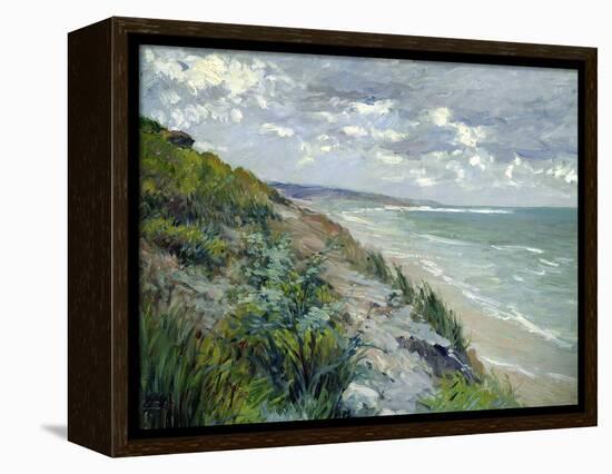 Cliffs by the Sea at Trouville-Gustave Caillebotte-Framed Stretched Canvas