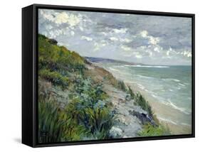 Cliffs by the Sea at Trouville-Gustave Caillebotte-Framed Stretched Canvas