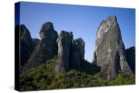 Cliffs in Moonlight, Meteora, Greece, October 2008-Radisics-Stretched Canvas