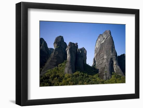 Cliffs in Moonlight, Meteora, Greece, October 2008-Radisics-Framed Photographic Print