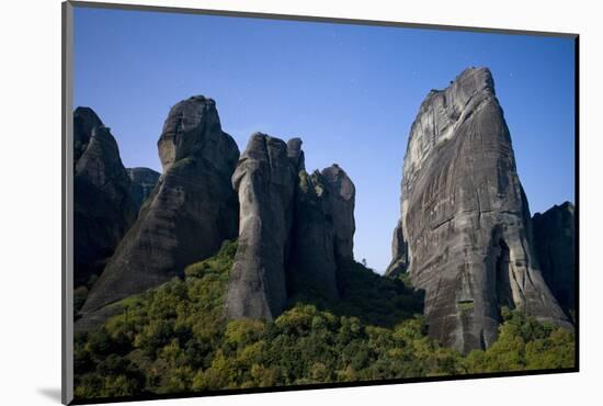 Cliffs in Moonlight, Meteora, Greece, October 2008-Radisics-Mounted Photographic Print