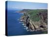 Cliffs Looking East from Near Crabbe of North Coast St. Mary, Jersey, Channel Islands-David Hunter-Stretched Canvas
