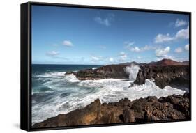 Cliffs, Los Hervideros, Lanzarote, Canary Islands, Spain-Sabine Lubenow-Framed Stretched Canvas