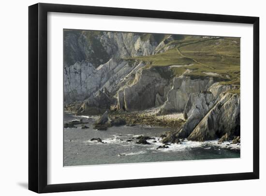 Cliffs Near Ashleam, Achill Island, County Mayo, Connacht, Republic of Ireland-Gary Cook-Framed Photographic Print