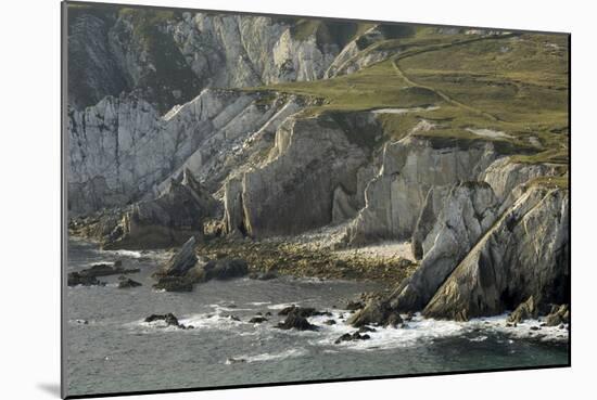 Cliffs Near Ashleam, Achill Island, County Mayo, Connacht, Republic of Ireland-Gary Cook-Mounted Photographic Print