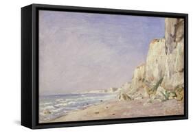 Cliffs near Dieppe, 1862-Adolphe-felix Cals-Framed Stretched Canvas