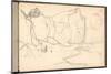 Cliffs Near Pourville-Varengeville (Pencil on Paper)-Claude Monet-Mounted Giclee Print