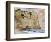 Cliffs of Etretat. the Pied Du Cheval, 1838 (W/C and Gouache on Paper)-Eugene Delacroix-Framed Premium Giclee Print