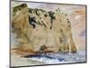 Cliffs of Etretat. the Pied Du Cheval, 1838 (W/C and Gouache on Paper)-Eugene Delacroix-Mounted Premium Giclee Print