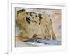 Cliffs of Etretat. the Pied Du Cheval, 1838 (W/C and Gouache on Paper)-Eugene Delacroix-Framed Giclee Print