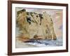 Cliffs of Etretat. the Pied Du Cheval, 1838 (W/C and Gouache on Paper)-Eugene Delacroix-Framed Giclee Print