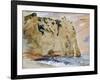 Cliffs of Etretat. the Pied Du Cheval, 1838 (W/C and Gouache on Paper)-Eugene Delacroix-Framed Giclee Print