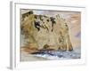 Cliffs of Etretat. the Pied Du Cheval, 1838 (W/C and Gouache on Paper)-Eugene Delacroix-Framed Giclee Print