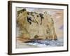 Cliffs of Etretat. the Pied Du Cheval, 1838 (W/C and Gouache on Paper)-Eugene Delacroix-Framed Giclee Print