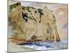 Cliffs of Etretat. the Pied Du Cheval, 1838 (W/C and Gouache on Paper)-Eugene Delacroix-Mounted Giclee Print