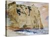 Cliffs of Etretat. the Pied Du Cheval, 1838 (W/C and Gouache on Paper)-Eugene Delacroix-Stretched Canvas