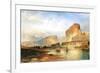 Cliffs of Green River-Thomas Moran-Framed Premium Giclee Print