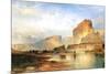 Cliffs of Green River-Thomas Moran-Mounted Premium Giclee Print