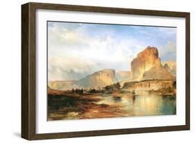 Cliffs of Green River-Thomas Moran-Framed Art Print