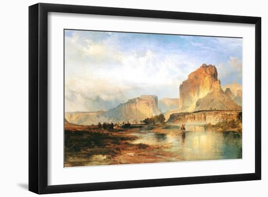 Cliffs of Green River-Thomas Moran-Framed Art Print