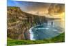 Cliffs of Moher at Sunset, Co. Clare, Ireland-Patryk Kosmider-Mounted Photographic Print