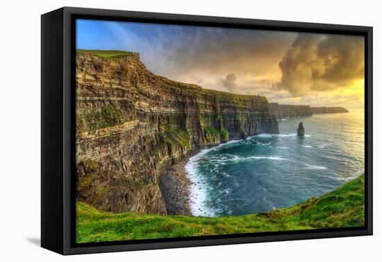 Cliffs of Moher at Sunset, Co. Clare, Ireland-Patryk Kosmider-Framed Stretched Canvas