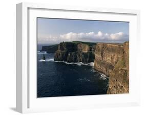 Cliffs of Moher, Rising to 230M in Height, O'Brians Tower and Breanan Mor Seastack, County Clare-Gavin Hellier-Framed Photographic Print