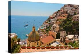 Cliffs of the Almafi Coast Italy-null-Stretched Canvas