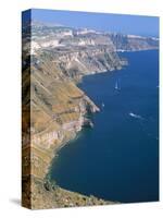 Cliffs on Basin of Caldera, Island of Santorini (Thira), Cyclades Islands, Greece-Sergio Pitamitz-Stretched Canvas