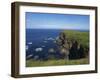 Cliffs over Coatline, Near Dunlace Castle, County Antrim, Ulster, Northern Ireland, United Kingdom-Charles Bowman-Framed Photographic Print