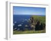 Cliffs over Coatline, Near Dunlace Castle, County Antrim, Ulster, Northern Ireland, United Kingdom-Charles Bowman-Framed Photographic Print