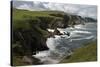 Cliffs Showing Rock Striations and Geological Folding, Pettico Wick, Berwickshire, Scotland, UK-Linda Pitkin-Stretched Canvas