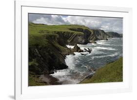 Cliffs Showing Rock Striations and Geological Folding, Pettico Wick, Berwickshire, Scotland, UK-Linda Pitkin-Framed Photographic Print