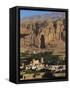 Cliffs with Empty Niche Where the Famous Carved Buddha Once Stood, Afghanistan, Bamiyan Province,-Jane Sweeney-Framed Stretched Canvas