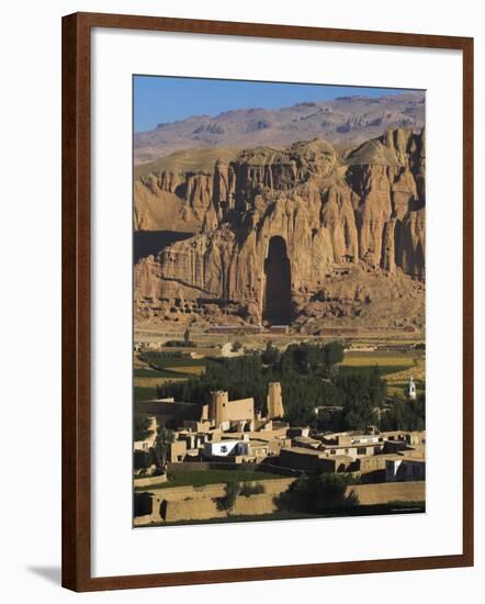 Cliffs with Empty Niche Where the Famous Carved Buddha Once Stood, Afghanistan, Bamiyan Province,-Jane Sweeney-Framed Photographic Print