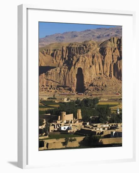 Cliffs with Empty Niche Where the Famous Carved Buddha Once Stood, Afghanistan, Bamiyan Province,-Jane Sweeney-Framed Photographic Print