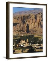 Cliffs with Empty Niche Where the Famous Carved Buddha Once Stood, Afghanistan, Bamiyan Province,-Jane Sweeney-Framed Photographic Print