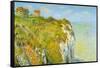 Cliffs-Claude Monet-Framed Stretched Canvas