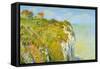 Cliffs-Claude Monet-Framed Stretched Canvas