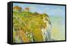 Cliffs-Claude Monet-Framed Stretched Canvas