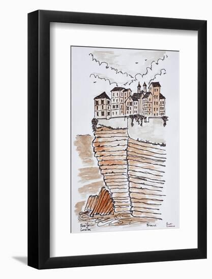 Cliffside city of Bonifacio, Corsica, France-Richard Lawrence-Framed Photographic Print