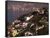 Cliffside Homes on Acapulco Bay, Mexico-Walter Bibikow-Framed Stretched Canvas