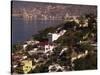 Cliffside Homes on Acapulco Bay, Mexico-Walter Bibikow-Stretched Canvas