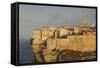 Cliffside Houses at Dawn, Bonifacio, Corsica, France-Walter Bibikow-Framed Stretched Canvas