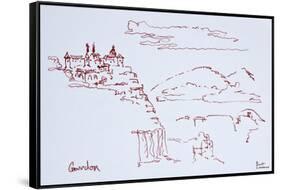 Cliffside village of Gourdon, Provence, France-Richard Lawrence-Framed Stretched Canvas