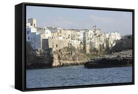 Clifftop Houses, Built onto Rocks, Forming the Harbour of Polignano a Mare-Stuart Forster-Framed Stretched Canvas